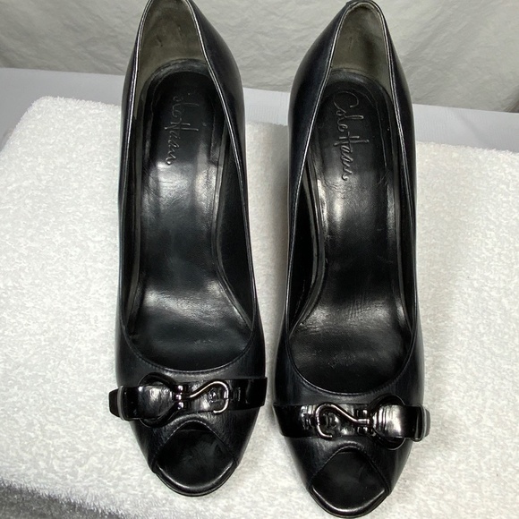 Cole Haan Black Open Toe Heels - 9.5 - Picture 2 of 11